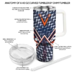 customized virginia cavaliers chevron angle blue curved tumbler best selling.webp