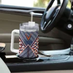 customized virginia cavaliers chevron angle blue curved tumbler best selling.webp