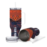 customized virginia cavaliers chevron stripe blue curved tumbler best selling.webp