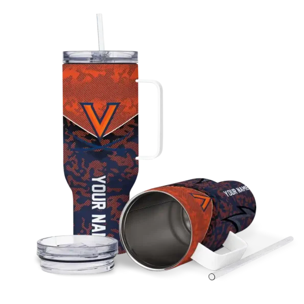 customized virginia cavaliers chevron stripe blue curved tumbler high quality.webp