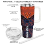 customized virginia cavaliers chevron stripe blue curved tumbler best selling.webp