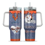 customized virginia cavaliers heart helmet motif blue curved tumbler best selling.webp