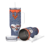 customized virginia cavaliers heart helmet motif blue curved tumbler best selling.webp