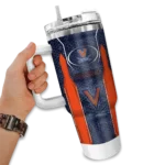 customized virginia cavaliers hexagon armor blue curved tumbler best selling.webp