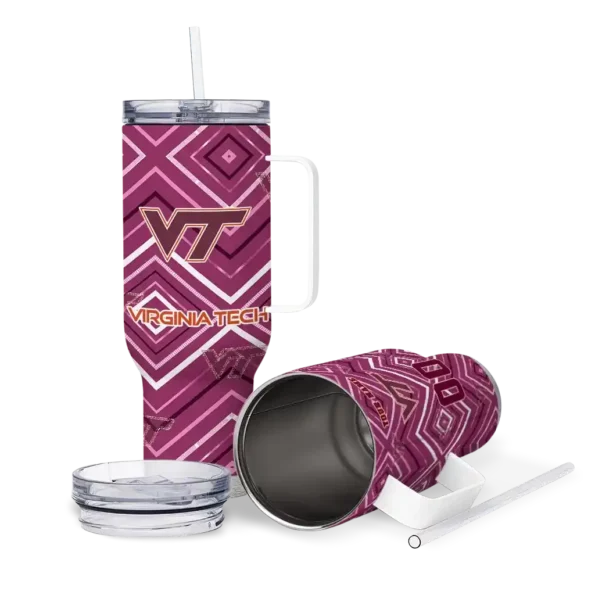 customized virginia tech hokies bold diamonds maroon curved tumbler high quality.webp