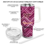 customized virginia tech hokies bold diamonds maroon curved tumbler best selling.webp