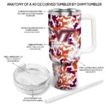 customized virginia tech hokies camo mashup maroon white curved tumbler best selling.webp