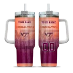 customized virginia tech hokies gradient dots maroon curved tumbler best selling.webp