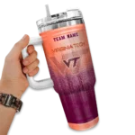 customized virginia tech hokies gradient dots maroon curved tumbler best selling.webp