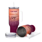 customized virginia tech hokies gradient dots maroon curved tumbler best selling.webp