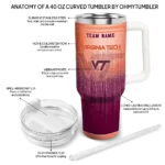 customized virginia tech hokies gradient dots maroon curved tumbler best selling.webp
