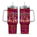 customized virginia tech hokies honey streaks maroon curved tumbler best selling.webp