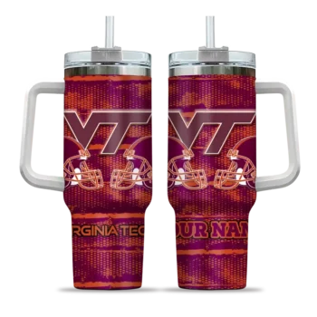 customized virginia tech hokies honey streaks maroon curved tumbler best selling.webp