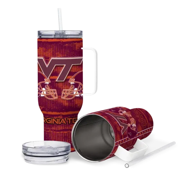 customized virginia tech hokies honey streaks maroon curved tumbler high quality.webp
