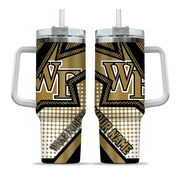 customized wake forest demon deacons arrow burst gold curved tumbler best selling.webp