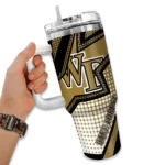 customized wake forest demon deacons arrow burst gold curved tumbler best selling.webp