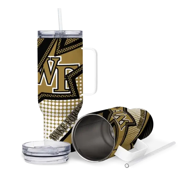customized wake forest demon deacons arrow burst gold curved tumbler high quality.webp
