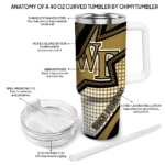 customized wake forest demon deacons arrow burst gold curved tumbler best selling.webp