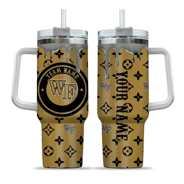 customized wake forest demon deacons bullseye drips gold curved tumbler best selling.webp