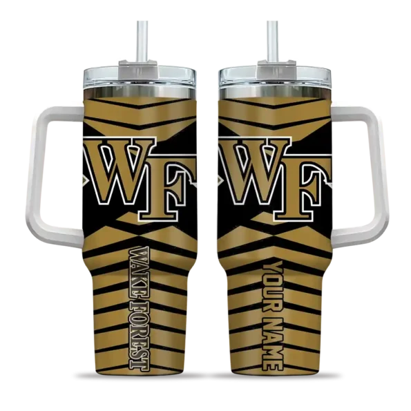 customized wake forest demon deacons chevron layers gold curved tumbler best selling.webp