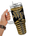 customized wake forest demon deacons chevron layers gold curved tumbler best selling.webp