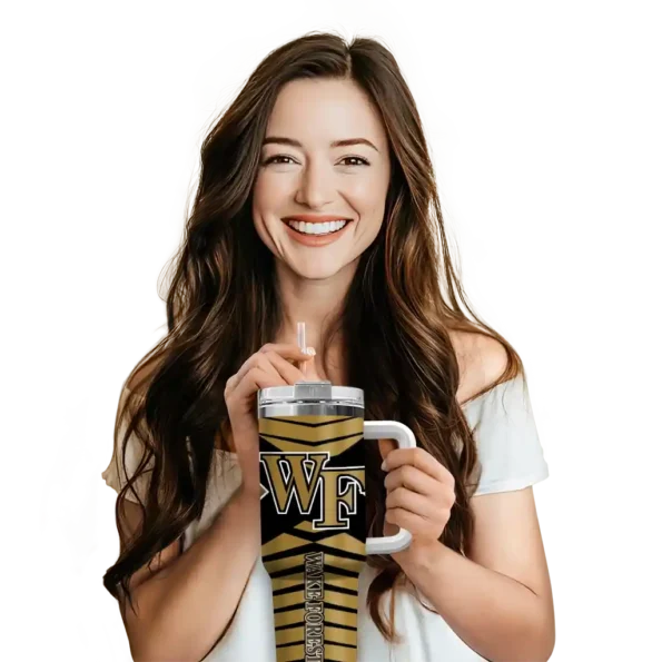 customized wake forest demon deacons chevron layers gold curved tumbler premium grade.webp