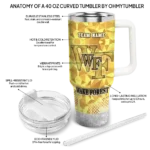 customized wake forest demon deacons geometric prism gold curved tumbler best selling.webp