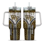 customized wake forest demon deacons leopard zipper gold curved tumbler best selling.webp