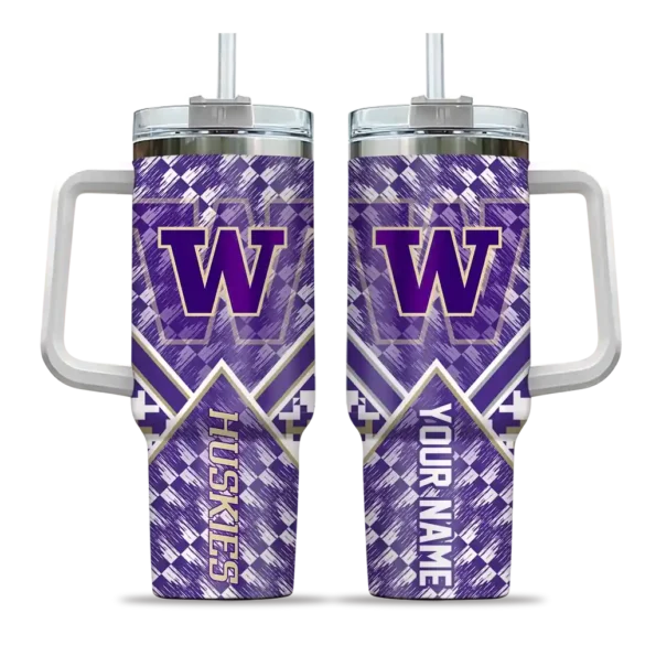 customized washington huskies chevron angle purple curved tumbler best selling.webp