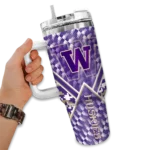 customized washington huskies chevron angle purple curved tumbler best selling.webp