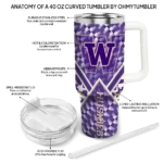 customized washington huskies chevron angle purple curved tumbler best selling.webp