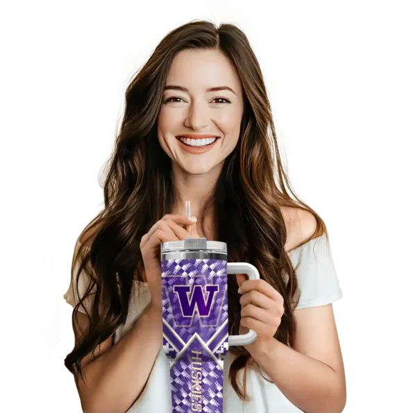 customized washington huskies chevron angle purple curved tumbler premium grade.webp