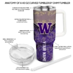 customized washington huskies chevron stripe purple curved tumbler best selling.webp