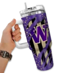 customized washington huskies claw cut purple black curved tumbler best selling.webp