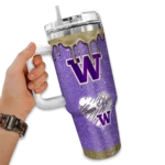 customized washington huskies heart helmet motif purple curved tumbler best selling.webp