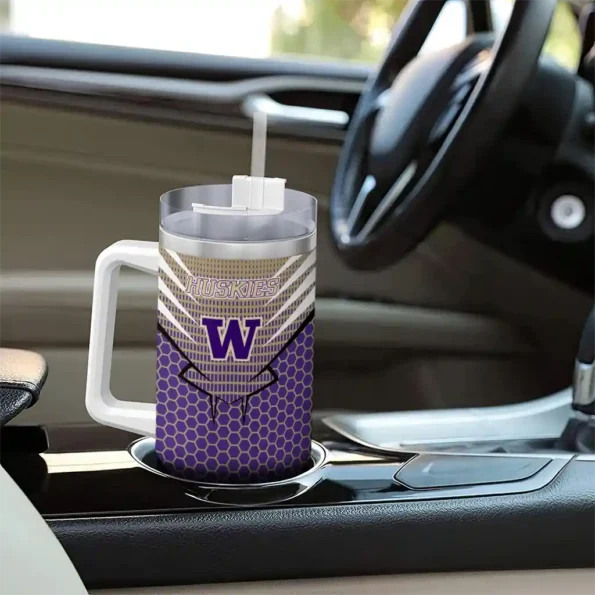 customized washington huskies hex texture purple curved tumbler trendy.webp