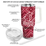 customized washington state cougars bold diamonds crimson curved tumbler best selling.webp