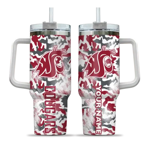 customized washington state cougars camo mashup crimson white curved tumbler best selling.webp