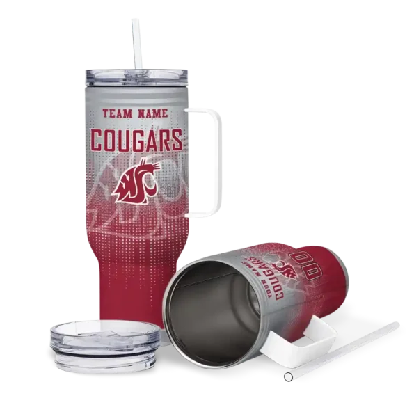 customized washington state cougars gradient dots crimson curved tumbler high quality.webp