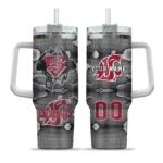 customized washington state cougars superman shield crimson gray curved tumbler best selling.webp