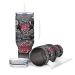 customized washington state cougars superman shield crimson gray curved tumbler best selling.webp