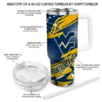customized west virginia mountaineers abstract paths blue curved tumbler best selling.webp