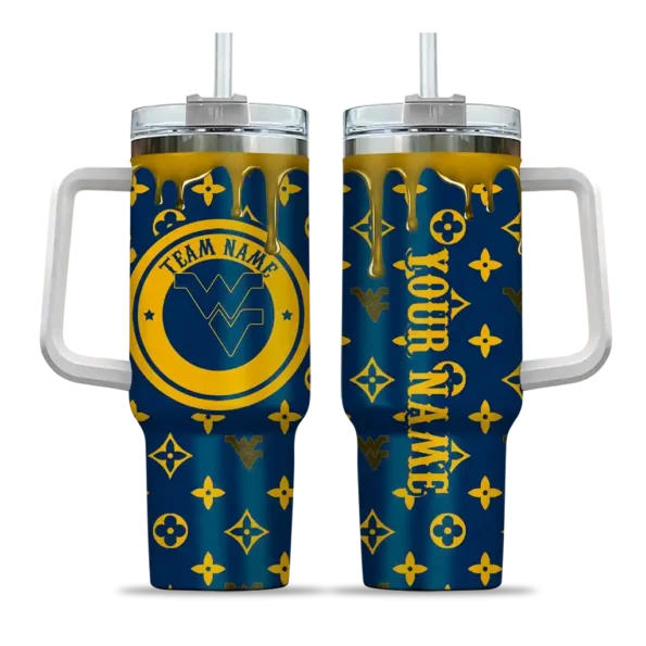 customized west virginia mountaineers bullseye drips blue curved tumbler best selling.webp
