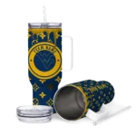 customized west virginia mountaineers bullseye drips blue curved tumbler best selling.webp