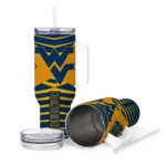 customized west virginia mountaineers chevron layers blue curved tumbler best selling.webp