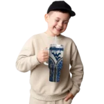 customized west virginia mountaineers leopard zipper blue curved tumbler best selling.webp