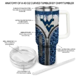 customized west virginia mountaineers leopard zipper blue curved tumbler best selling.webp