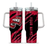 customized western kentucky hilltoppers claw cut red black curved tumbler best selling.webp