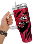 customized western kentucky hilltoppers claw cut red black curved tumbler best selling.webp