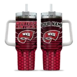 customized western kentucky hilltoppers hex texture red curved tumbler best selling.webp